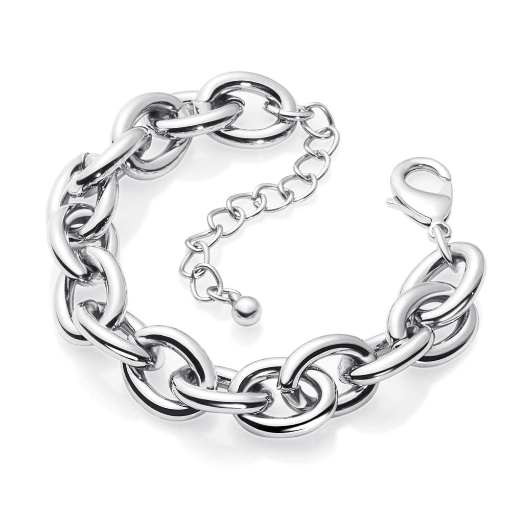 Silver Chunky Thick Link Chain Bracelet Silver Chunky Thick Link Chain Bracelet