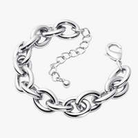 Silver Chunky Thick Link Chain Bracelet Additional Image Silver Chunky Thick Link Chain Bracelet Additional Image