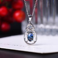 AuricAdorn Natural Sapphire Pendant Necklace Fulu in 925 Silver AuricAdorn Natural Sapphire Pendant Necklace Fulu in 925 Silver