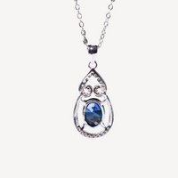 AuricAdorn Natural Sapphire Pendant Necklace Fulu in 925 Silver AuricAdorn Natural Sapphire Pendant Necklace Fulu in 925 Silver