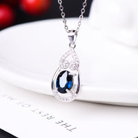 AuricAdorn Natural Sapphire Pendant Necklace Fulu in 925 Silver AuricAdorn Natural Sapphire Pendant Necklace Fulu in 925 Silver