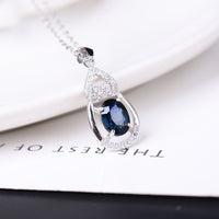 AuricAdorn Natural Sapphire Pendant Necklace Fulu in 925 Silver AuricAdorn Natural Sapphire Pendant Necklace Fulu in 925 Silver
