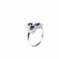 AuricAdorn Natural Sapphire Clover Ring in 925 Silver AuricAdorn Natural Sapphire Clover Ring in 925 Silver