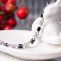 AuricAdorn Natural Sapphire Bracelet in 925 Sterling Silver AuricAdorn Natural Sapphire Bracelet in 925 Sterling Silver