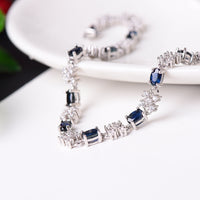 AuricAdorn Natural Sapphire Bracelet in 925 Sterling Silver AuricAdorn Natural Sapphire Bracelet in 925 Sterling Silver