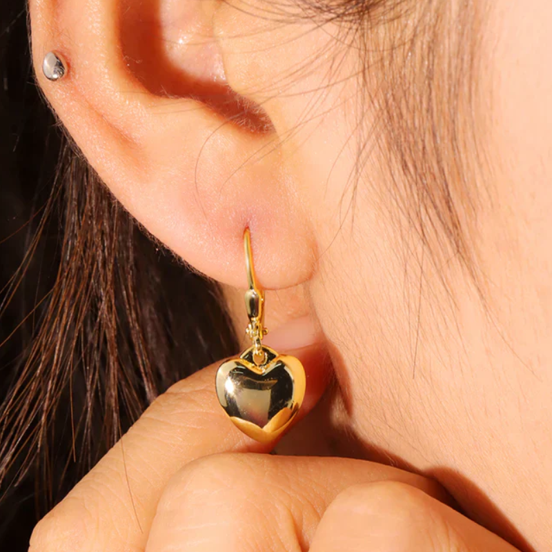 Gold Heart Drop Earrings Scene Graph Gold Heart Drop Earrings Scene Graph