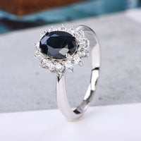 AuricAdorn Natural Sapphire Ring in 925 Silver - Diana Style AuricAdorn Natural Sapphire Ring in 925 Silver - Diana Style