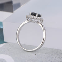 AuricAdorn Natural Sapphire Ring in 925 Silver - Diana Style AuricAdorn Natural Sapphire Ring in 925 Silver - Diana Style