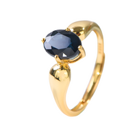 AuricAdorn Natural Sapphire Ring in 925 Silver - Simple Style AuricAdorn Natural Sapphire Ring in 925 Silver - Simple Style