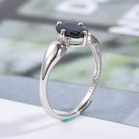 AuricAdorn Natural Sapphire Ring in 925 Silver - Simple Style AuricAdorn Natural Sapphire Ring in 925 Silver - Simple Style