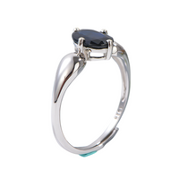 AuricAdorn Natural Sapphire Ring in 925 Silver - Simple Style AuricAdorn Natural Sapphire Ring in 925 Silver - Simple Style