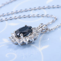 AuricAdorn Natural Sapphire Pendant in 925 Silver - Diana Style AuricAdorn Natural Sapphire Pendant in 925 Silver - Diana Style