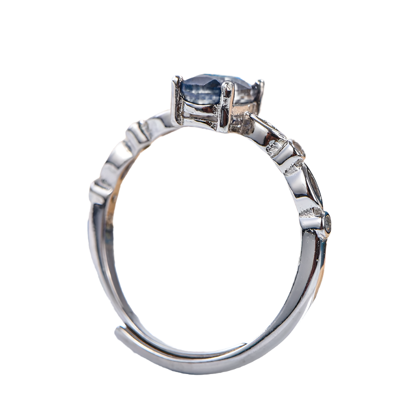 AuricAdorn Natural Sapphire Ring in 925 Sterling Silver AuricAdorn Natural Sapphire Ring in 925 Sterling Silver