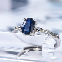 AuricAdorn Natural Sapphire Ring in 925 Sterling Silver AuricAdorn Natural Sapphire Ring in 925 Sterling Silver