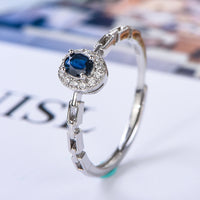 AuricAdorn Natural Sapphire Chain Ring in 925 Sterling Silver AuricAdorn Natural Sapphire Chain Ring in 925 Sterling Silver