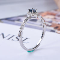 AuricAdorn Natural Sapphire Chain Ring in 925 Sterling Silver AuricAdorn Natural Sapphire Chain Ring in 925 Sterling Silver