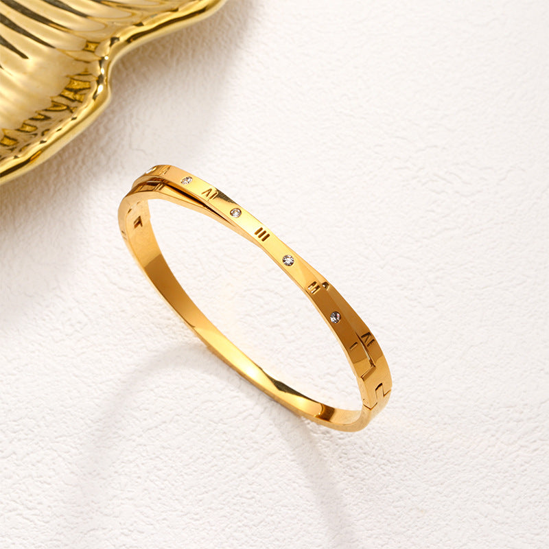 TOI MOI Morse Code Bangle gold TOI MOI Morse Code Bangle gold