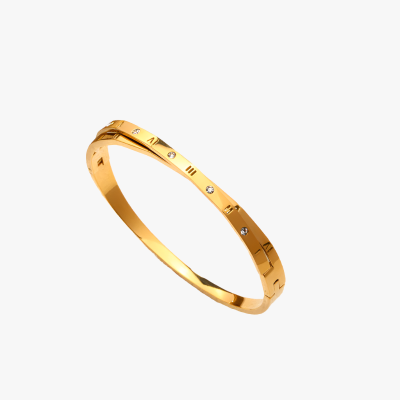 TOI MOI Morse Code Bangle Gold Additional Image TOI MOI Morse Code Bangle Gold Additional Image