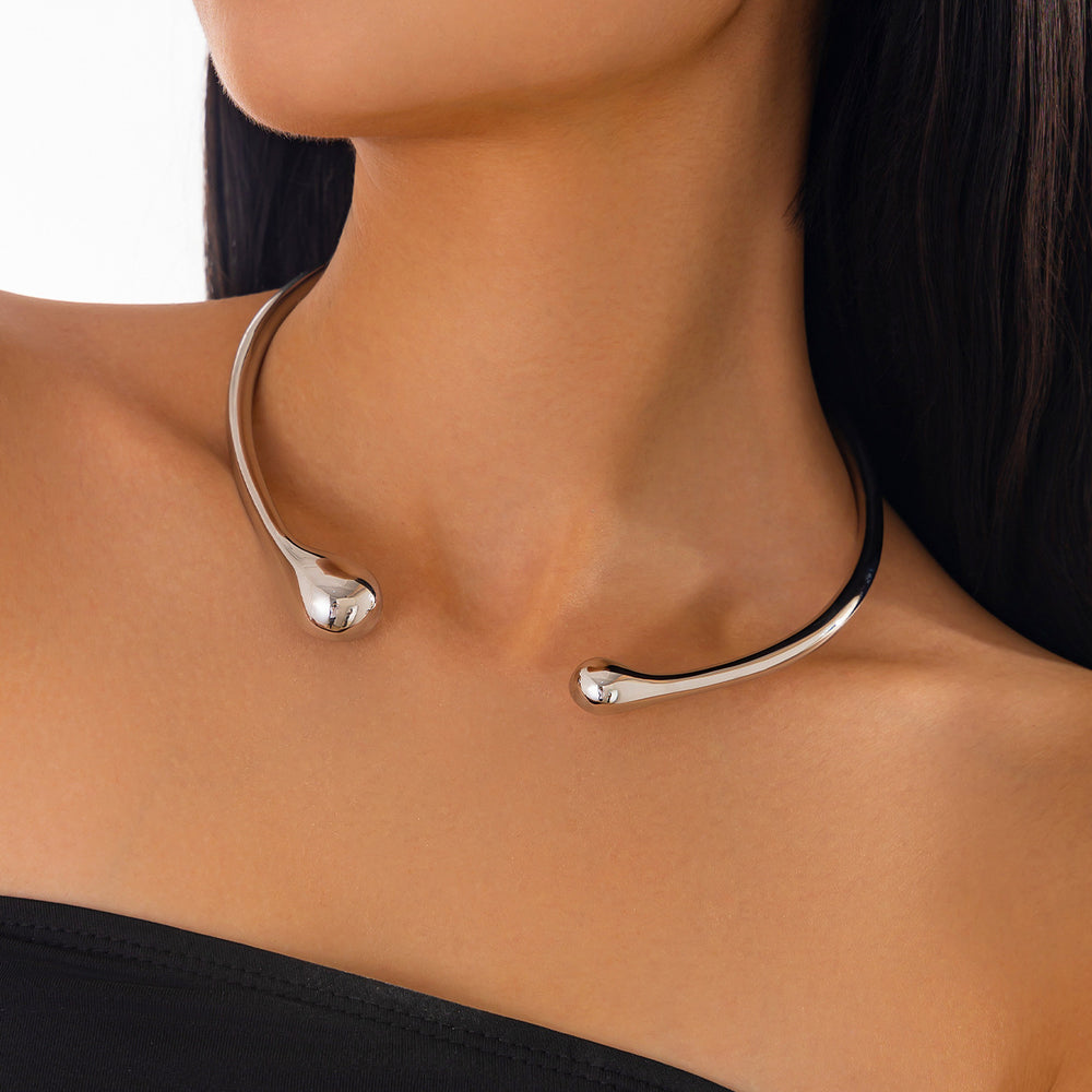 Asymmetrical Water Drop Silver Necklace Asymmetrical Water Drop Silver Necklace