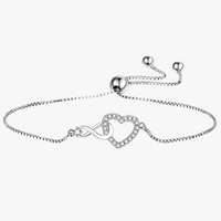 Heart Shaped Bracelet with Diamonds Additional Image Heart Shaped Bracelet with Diamonds Additional Image