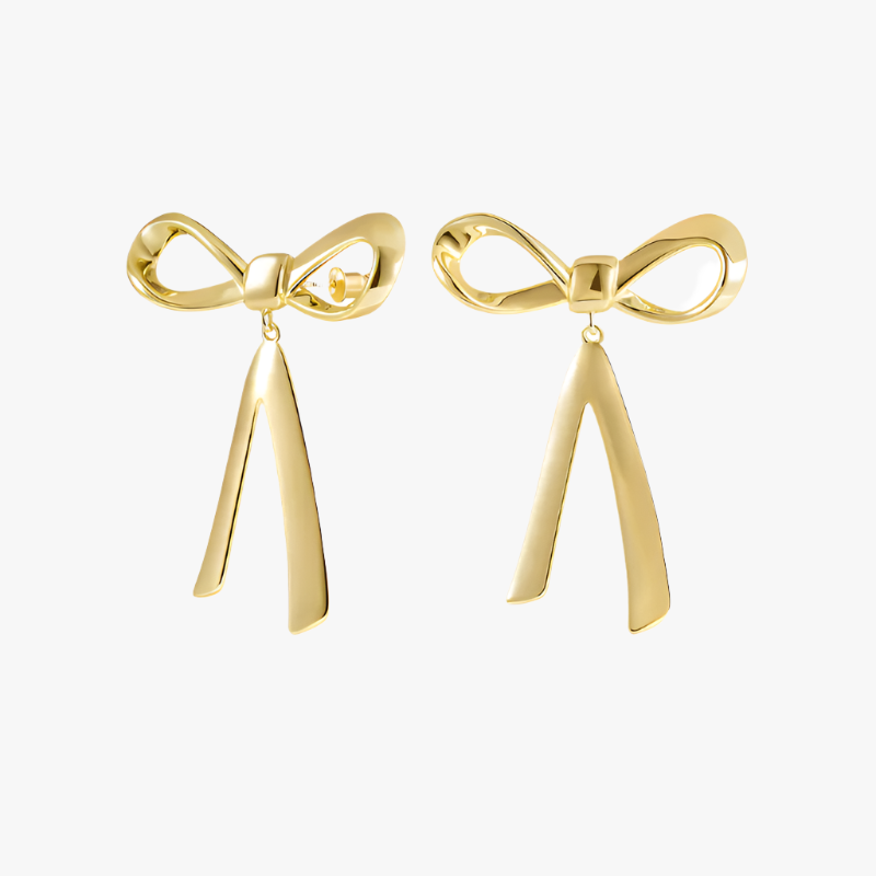 Gold Bowknot Earrings Additional Image Gold Bowknot Earrings Additional Image