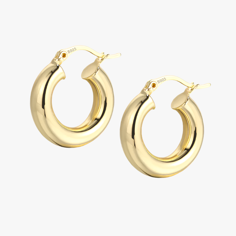 hoop gold nugget earrings Additional Image hoop gold nugget earrings Additional Image