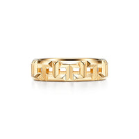 T hollow ring wide gold T hollow ring wide gold
