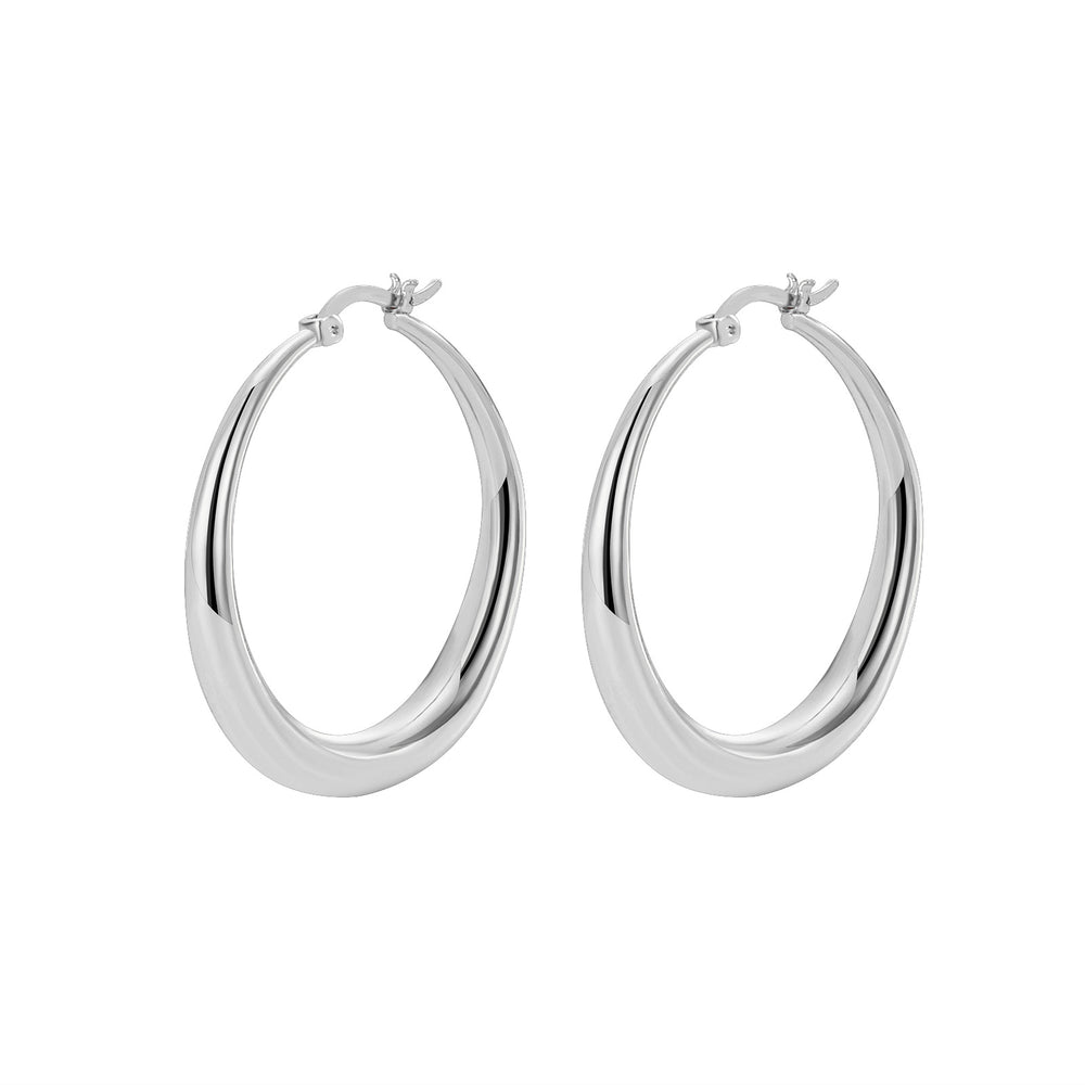 Irregular Hoop Silver Earrings Irregular Hoop Silver Earrings