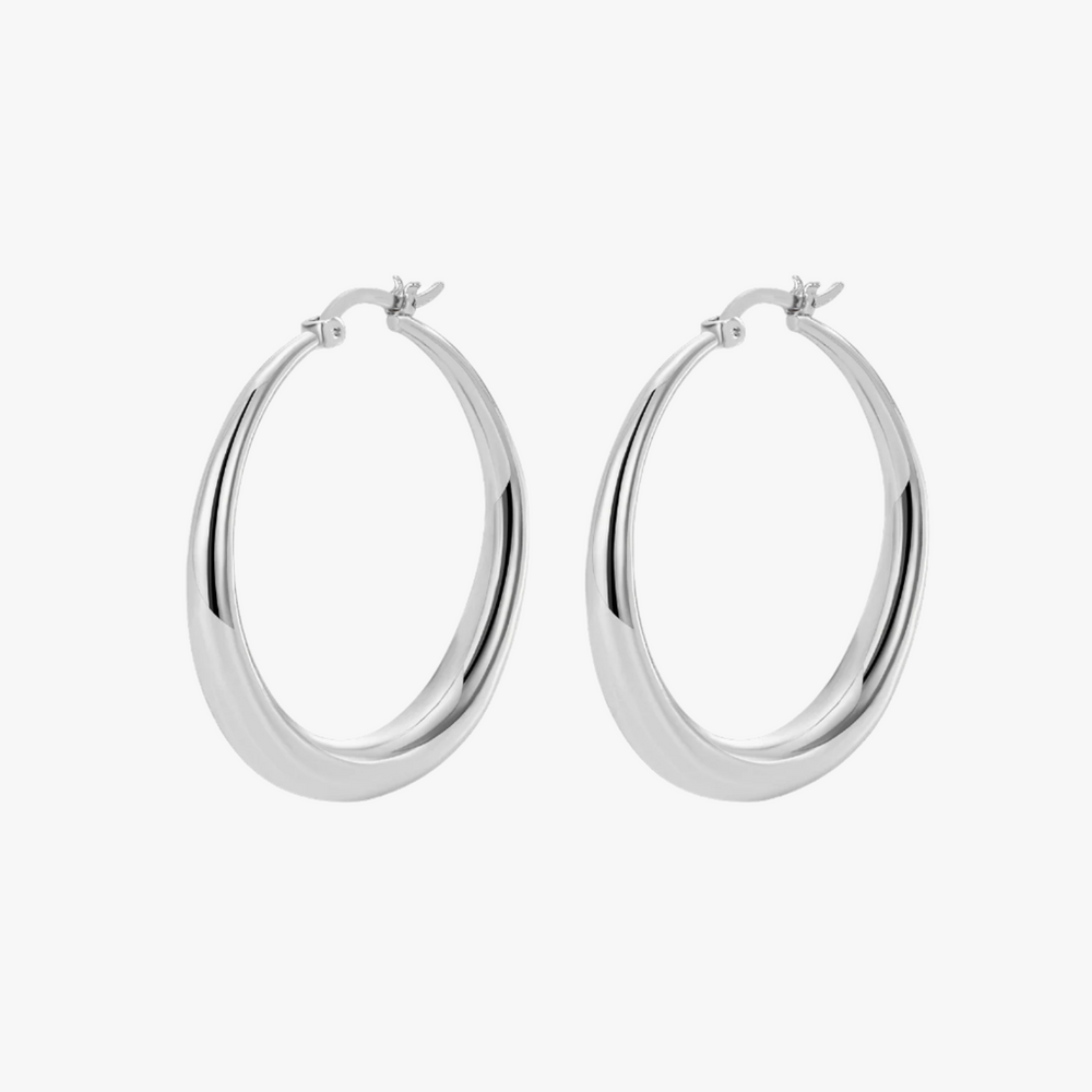 Irregular Hoop Silver Earrings Additional Image Irregular Hoop Silver Earrings Additional Image
