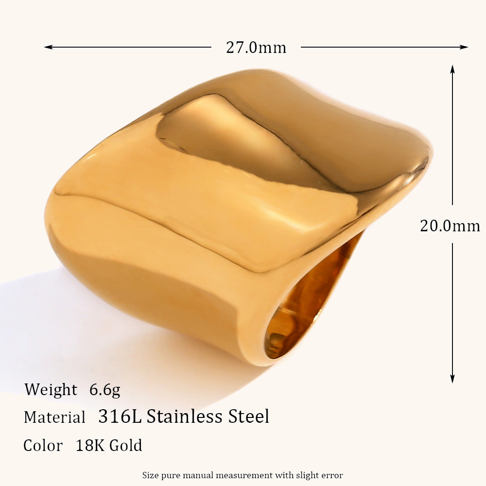 bright irregular wide gold ring bright irregular wide gold ring