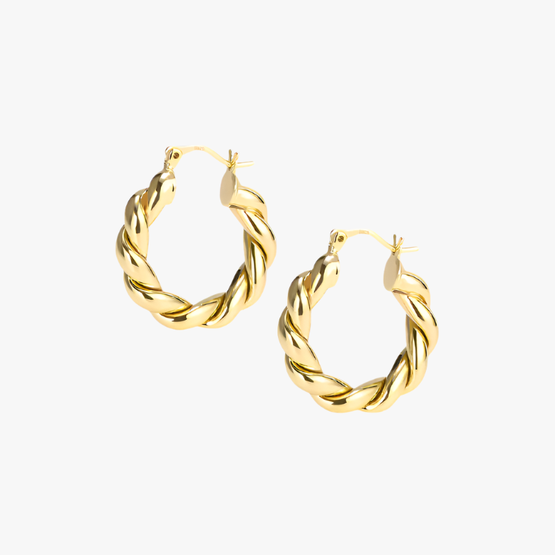 Gold Spiral Twist Earrings Additional Image Gold Spiral Twist Earrings Additional Image