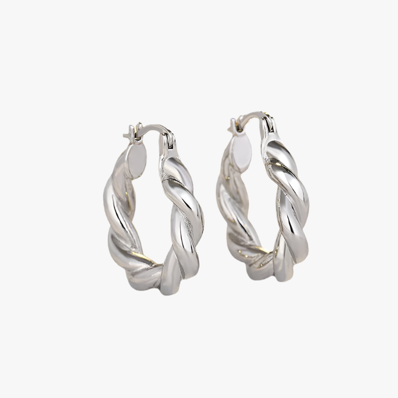 Silver Spiral Twist Earrings Additional Image Silver Spiral Twist Earrings Additional Image