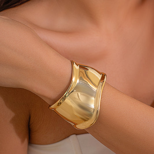 small bone cuff gold