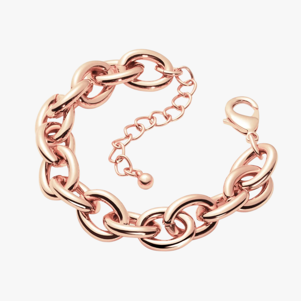 Rose Gold Chunky Thick Link Chain Bracelet Additional Image