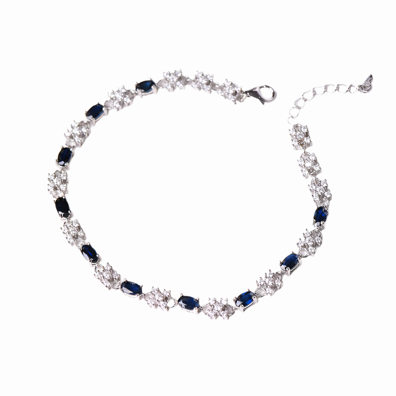 AuricAdorn Natural Sapphire Bracelet in 925 Sterling Silver
