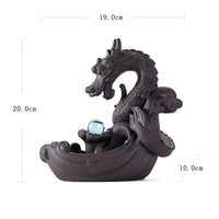 Purple Ceramic Dragon Pearl Backflow Incense Burner & Holder