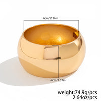 Punk Style Round Wide Gold Bracelet