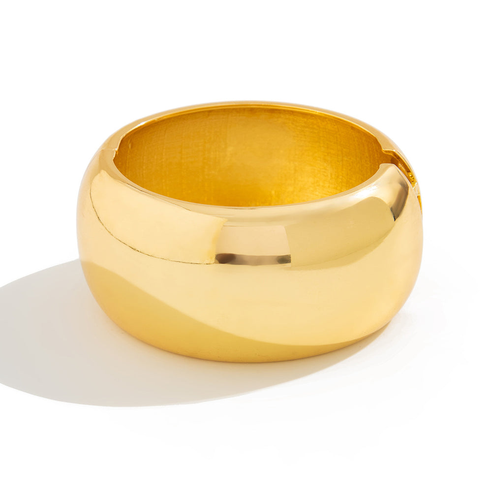 Punk Style Round Wide Gold Bracelet