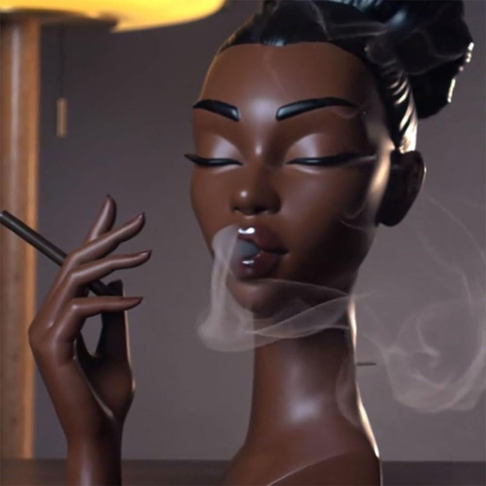 Incense Burner | Smoking Lady Statue Resin Material for Incense Cones