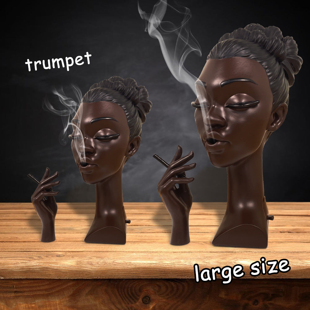 Incense Burner | Smoking Lady Statue Resin Material for Incense Cones