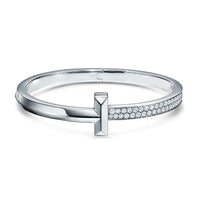 AuricAdorn T1 Diamond Hinged Bangle | Titanium Steel