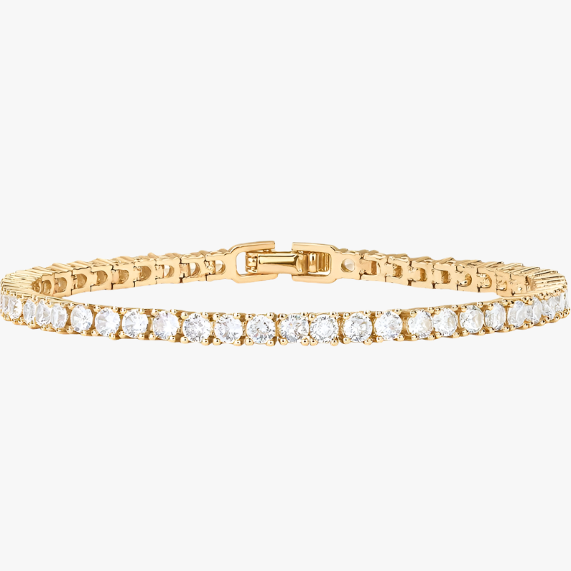 gold Tennis bracelet with daimonds Additional Image