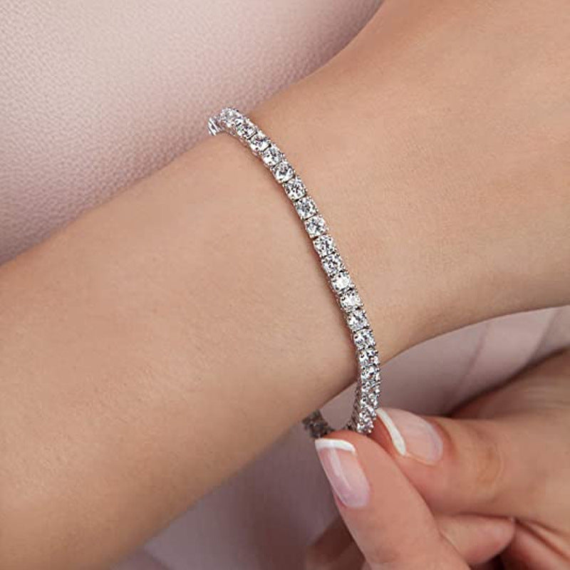 Silver Tennis bracelet with daimonds Scene Graph