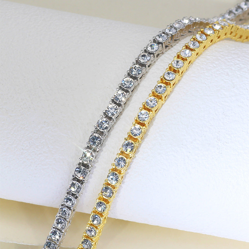 gold & Silver Tennis bracelet with daimonds