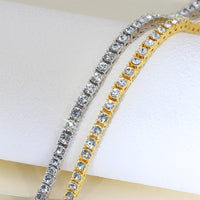 gold & Silver Tennis bracelet with daimonds