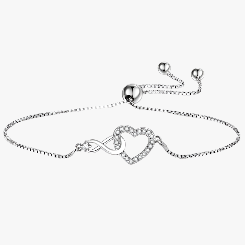 Heart Shaped Bracelet with Diamonds Additional Image