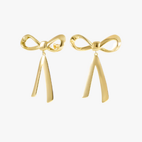 Gold Bowknot Earrings Additional Image