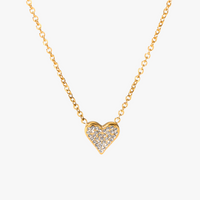 Gold Heart Pendant Necklace with Diamonds Additional Image