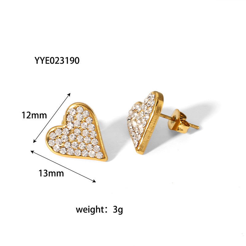 Heart diamond earrings