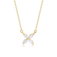 Four-leaf clover pendant necklace with diamonds